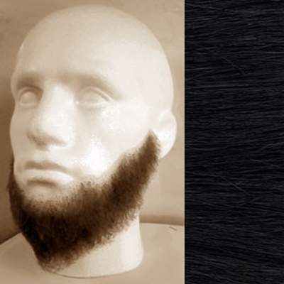 Full Beard Colour 1b - Black - Human Hair - BMB