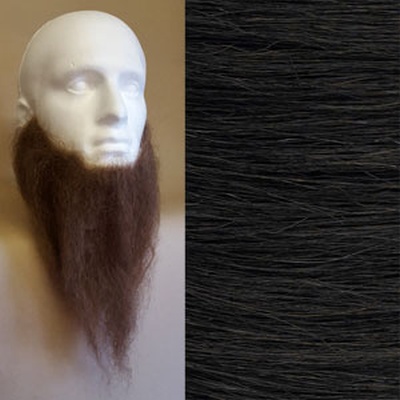 Long Full Beard Colour 2 - Dark Brown Human Hair BMC