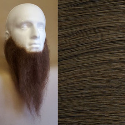 Long Full Beard Colour 7 - Medium Brown Human Hair BMH