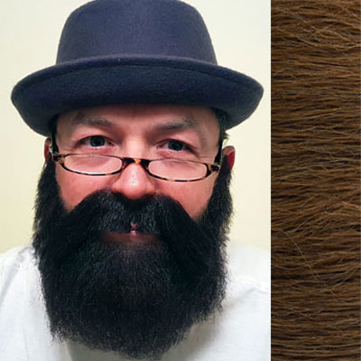 Beard & Moustache Combination MB4 Colour 13 - Dark Auburn Human Hair BML