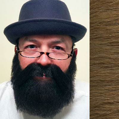 Beard & Moustache Combination MB4 Colour 27 - Light Auburn Human Hair BMO