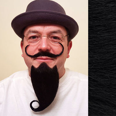 Beard & Moustache Combination MB1 Colour 1 - Black - Human Hair - BMA