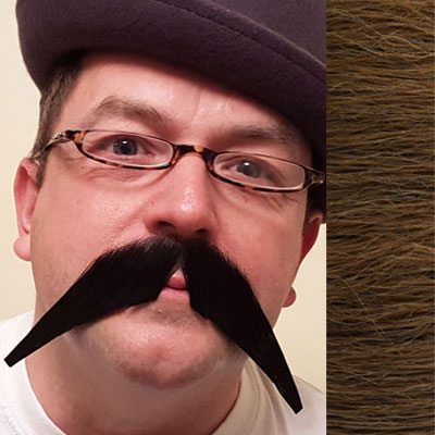 The BIG 'V' Moustache Colour 13 - Dark Auburn Human Hair BML