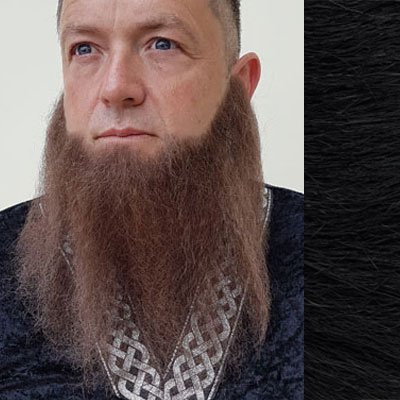 Long Full Beard Colour 1 - Black - Human Hair - BMA