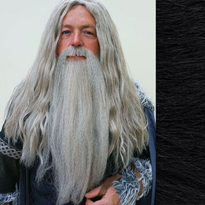 Gandalf Wig, Beard & Moustache Set Colour 1b Black - Synthetic Hair - BMA