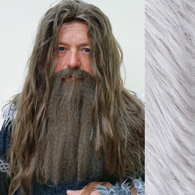 Hagrid Beard & Moustache Colour 60 Silver Grey - Synthetic Hair - BMW