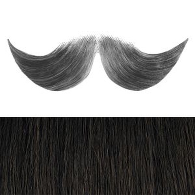 Handlebar Moustache Colour 3 - Brown - Human Hair - BMD