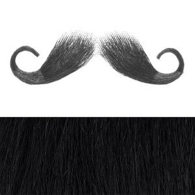 Moustache Style 'E' Colour 1b - Black - Human Hair - BMB