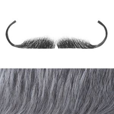 Moustache Style 'J' Colour 1b80 - Black with 80% Grey BM1B80