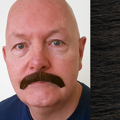 Moustache Style 'F' Colour 4 - Brown - Human Hair - BME 