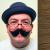 Handlebar Moustache Colour 27 - Light Auburn Human Hair BMO - view 1