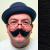 Handlebar Moustache Colour 1 - Black - Human Hair - BMA - view 1