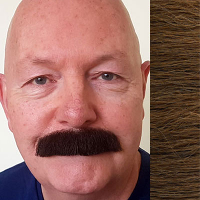 Regular Moustache Colour 13 - Dark Auburn Human Hair BML