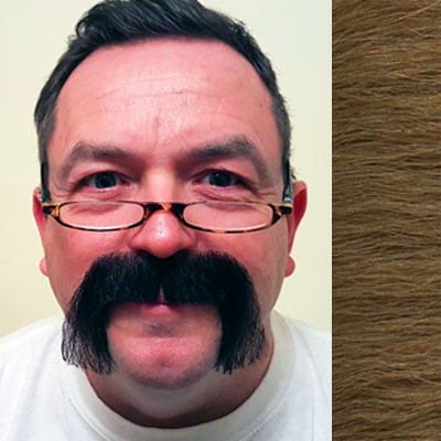 Jason King Moustache Colour 27 - Light Auburn Human Hair BMO