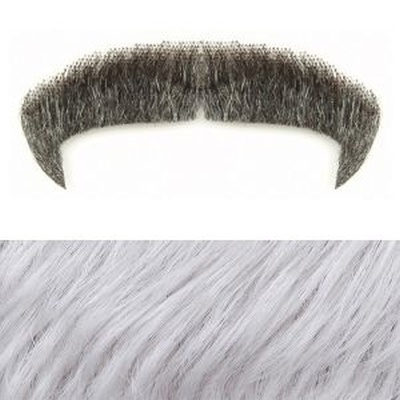 Viva Sapata Moustache Colour 60 - Silver Grey Human Hair - BMW