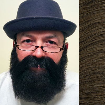 Beard & Moustache Combination MB4 Colour 8 - Medium Brown Human Hair BMI