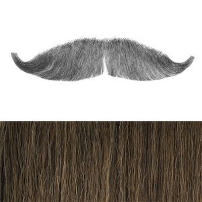 Bushy Moustache Colour 12 - Light Brown Human Hair BMK