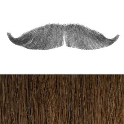 Bushy Moustache Colour 13 - Dark Auburn Human Hair BML