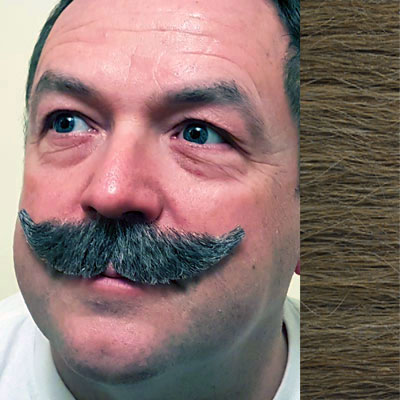 Bushy Moustache Colour 10 - Light Brown Human Hair BMJ