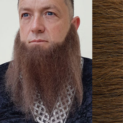 Long Full Beard Colour 13 - Dark Auburn Human Hair BML