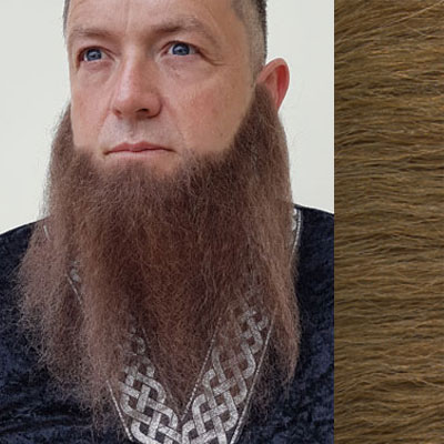 Long Full Beard Colour 27 - Light Auburn Human Hair BMO