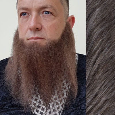 Long Full Beard Colour 47 - Salt n Pepper Human Hair BMT