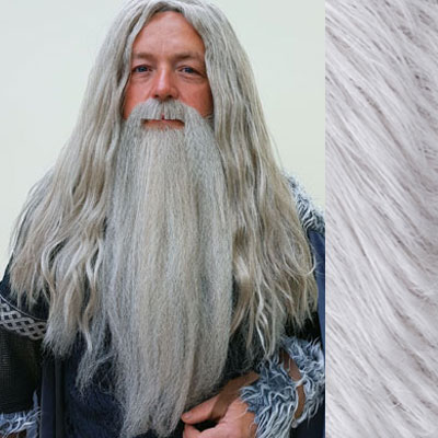 Gandalf Wig, Beard & Moustache Set Colour 60 Silver Grey - Synthetic Hair - BMW