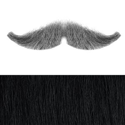 Military Moustache Colour 1 - Black - Human Hair - BMA