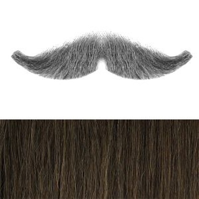 Military Moustache Colour 7 - Medium Brown Human Hair BMH