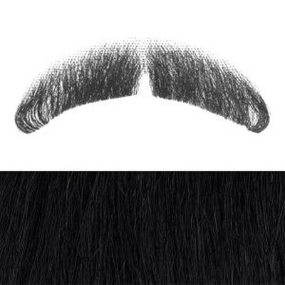 Moustache Style 'D' Colour 1b - Black - Human Hair - BMB