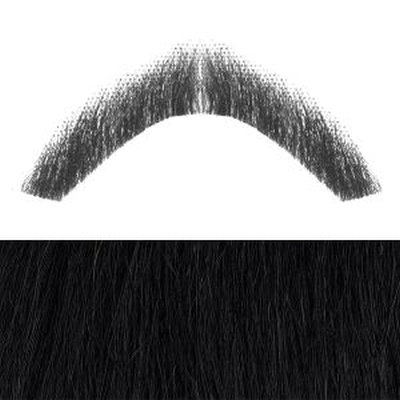 Moustache Style 'F' Colour 1b - Black - Human Hair - BMB