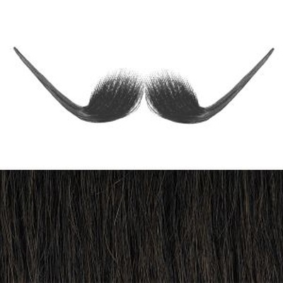 Moustache Style 'G' Colour 4 - Brown - Human Hair - BME