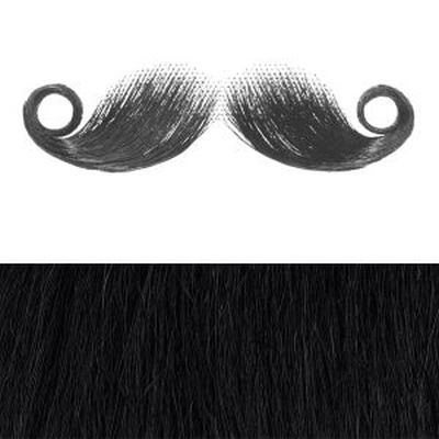 Moustache Style 'I' Colour 1b - Black - Human Hair - BMB