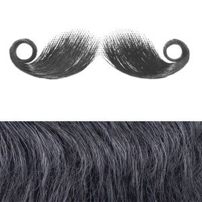 Moustache Style 'I' Colour 1b50 - Black with 50% Grey BM1B50 