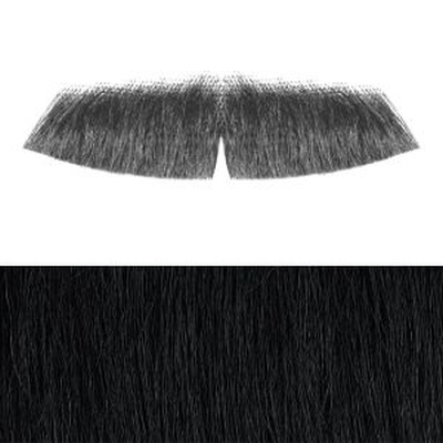 Regular Moustache Colour 1 - Black - Human Hair - BMA 